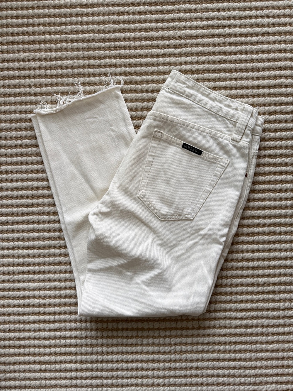 ROLLA'S Men's Off-White Relaxo Straight Jeans